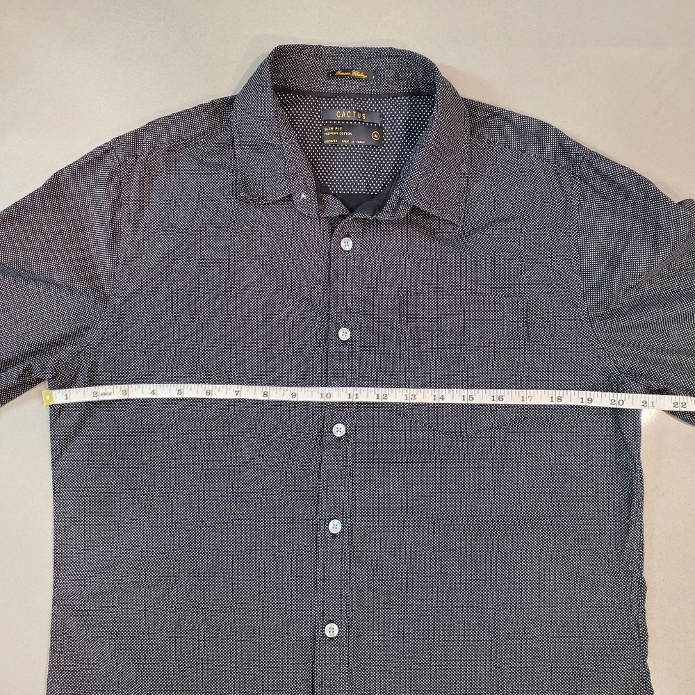 Cactus Slim Fit Micro Dot Print Long sleeve Button Down Shirt - Picture 6 of 9
